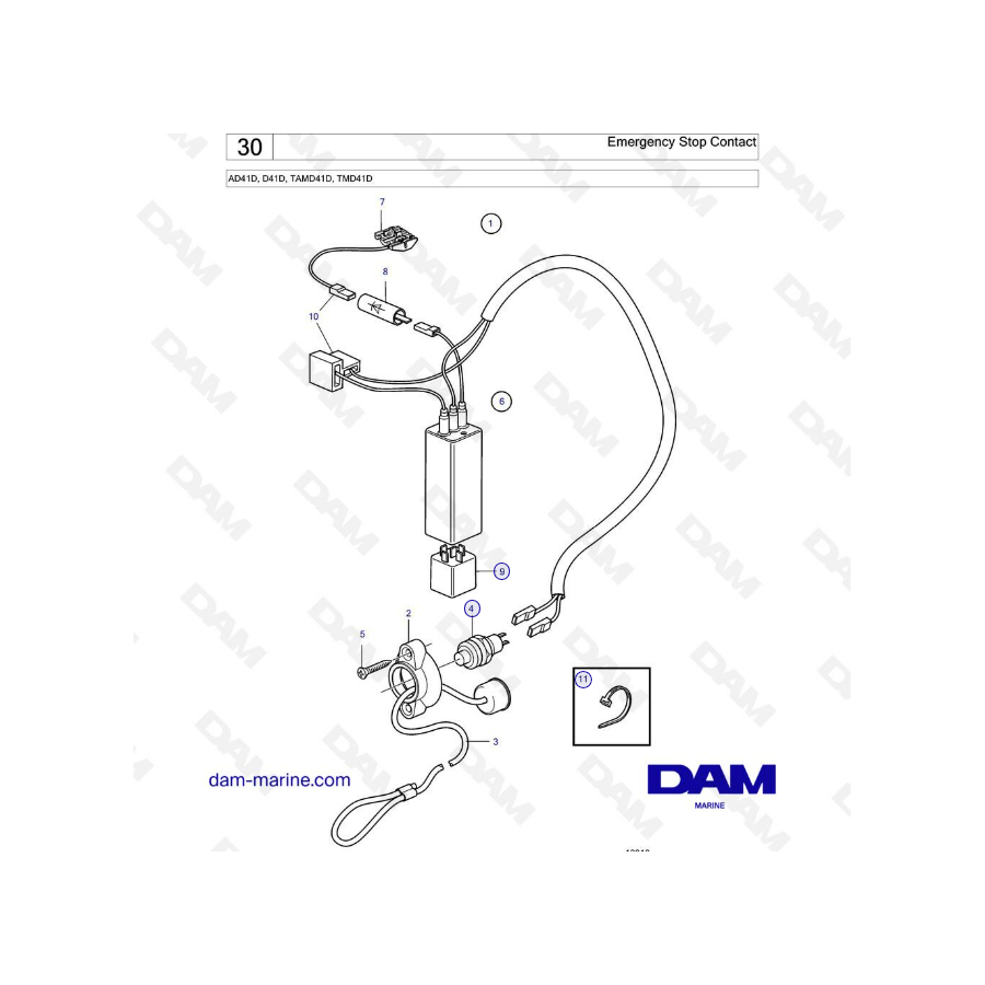  Volvo Penta AD41D / D41D / TAMD41D / TMD41D - Contacto de parada de emergencia