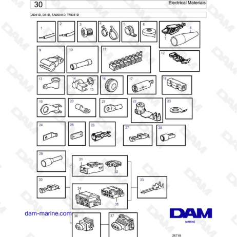  Volvo Penta AD41D / D41D / TAMD41D / TMD41D - Electrical materials