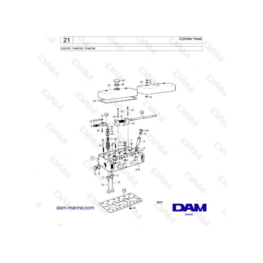 Volvo Penta TAMD70D / TAMD70E - Cylinder Head