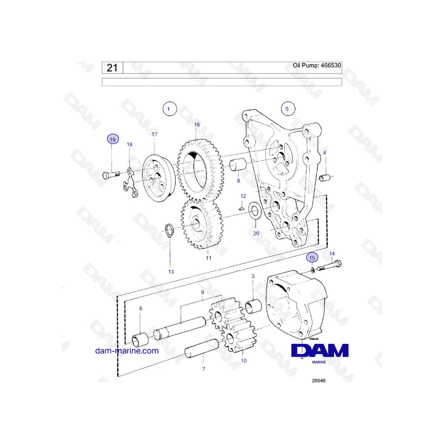 Volvo Penta TAMD70D / TAMD70E - Bomba de aceite: 466530