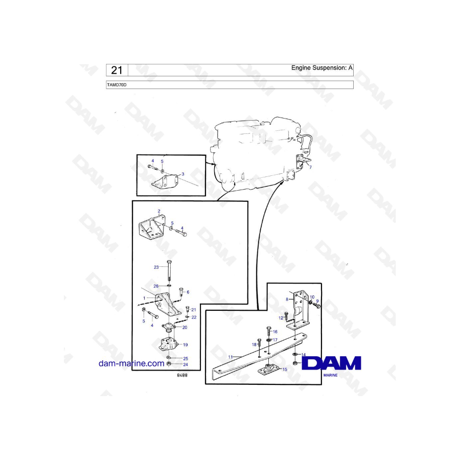 Volvo Penta TAMD70D - Engine Suspension: A