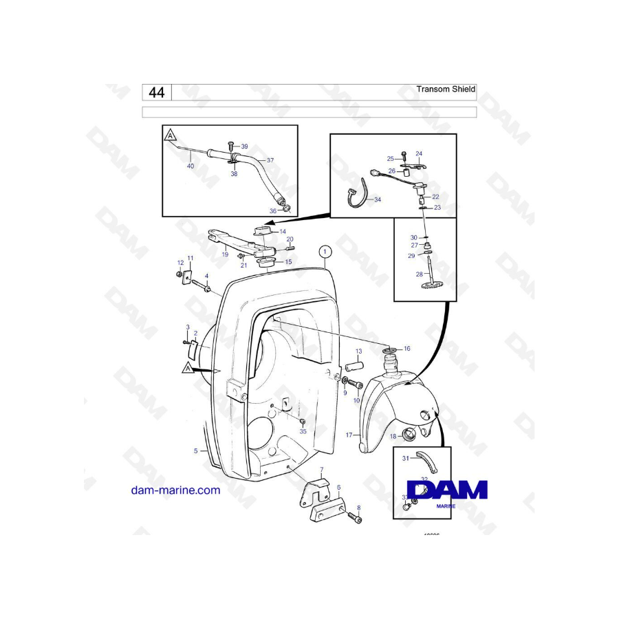 Volvo Penta AD41D / D41D / TAMD41D / TMD41D - Escudo de popa