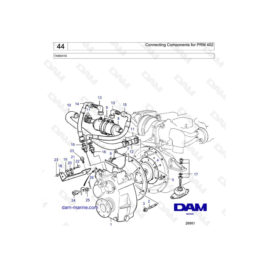 Volvo Penta TAMD41D - Componentes de conexión para PRM 402