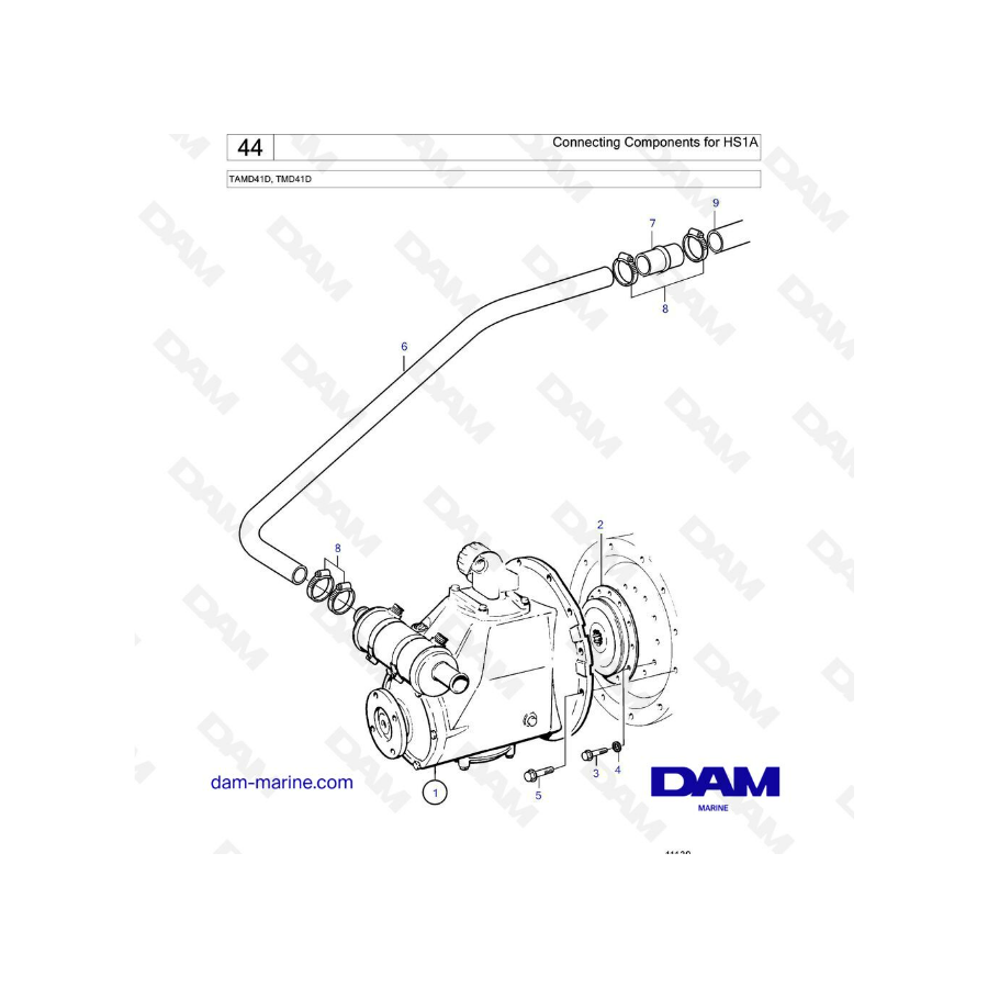 Volvo Penta TAMD41D / TMD41D - Componentes de conexión para HS1A