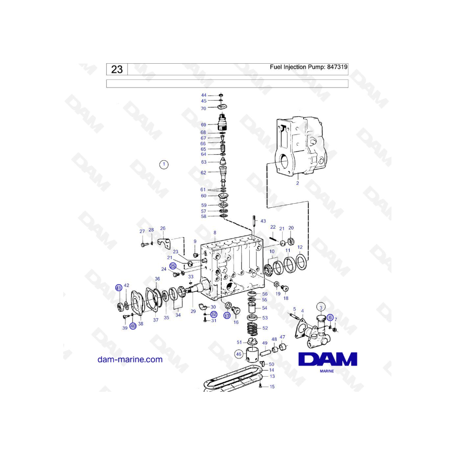 Volvo Penta TAMD70D / TAMD70E - Bomba de inyección de combustible: 847319