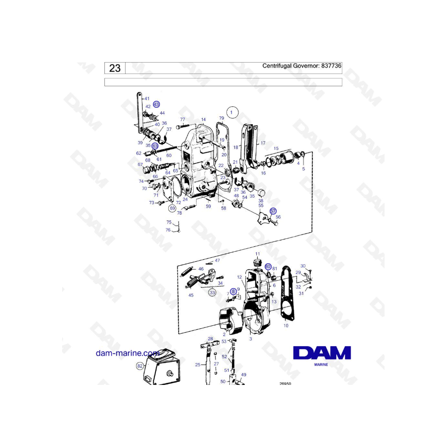 Volvo Penta TAMD70D / TAMD70E - Centrifugal Governor: 837736