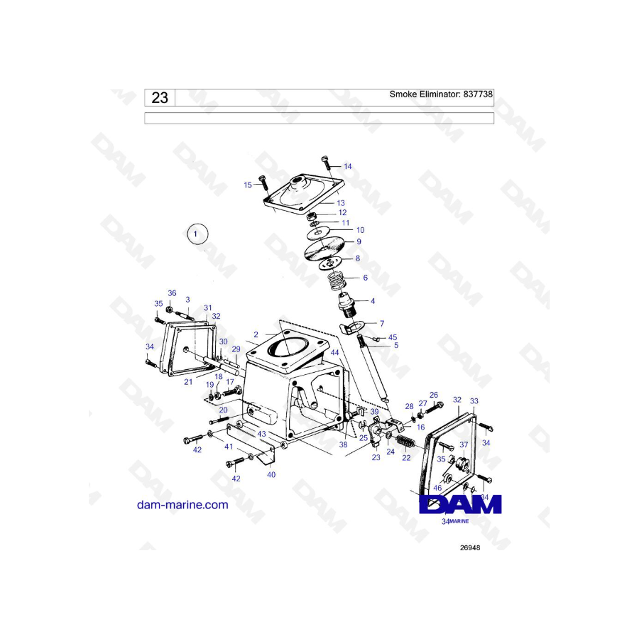 Volvo Penta TAMD70D / TAMD70E - Eliminador de humo: 837738