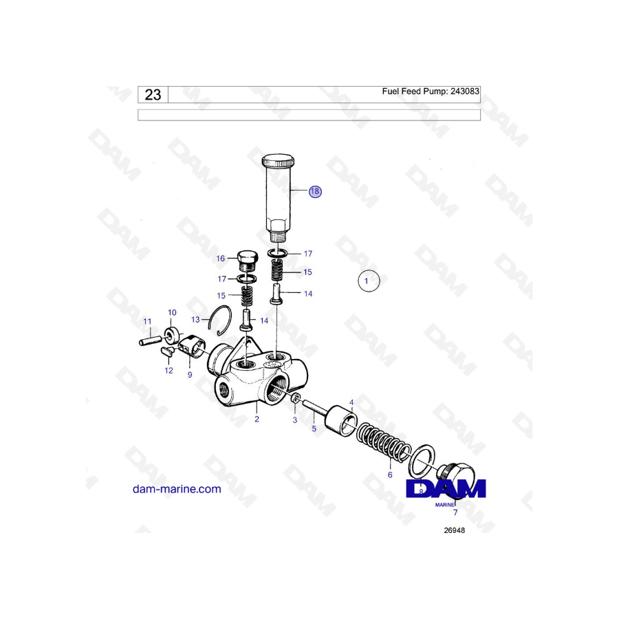 Volvo Penta TAMD70D / TAMD70E - Bomba de alimentación de combustible: 243083