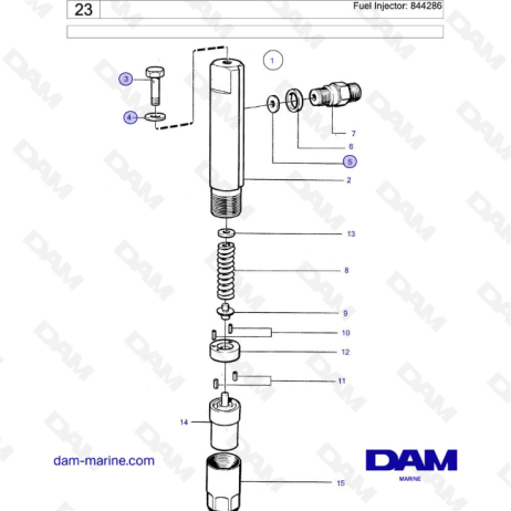 Volvo Penta TAMD70D / TAMD70E - Fuel Injector: 844286