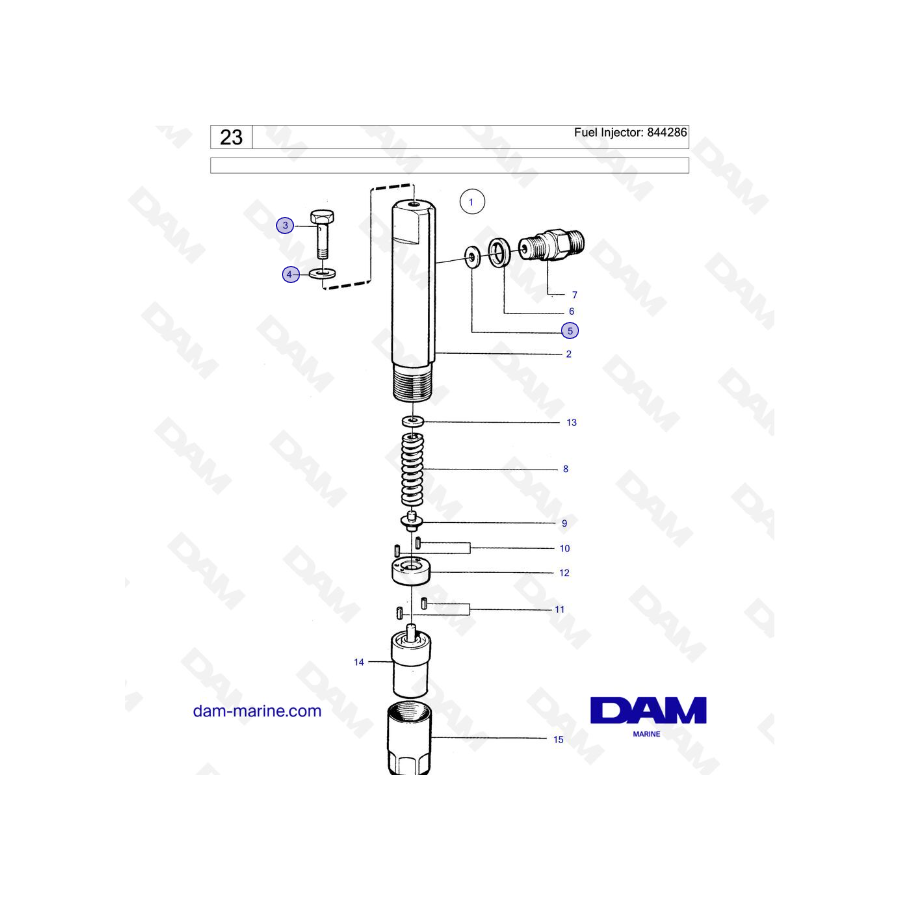 Volvo Penta TAMD70D / TAMD70E - Inyector de combustible: 844286