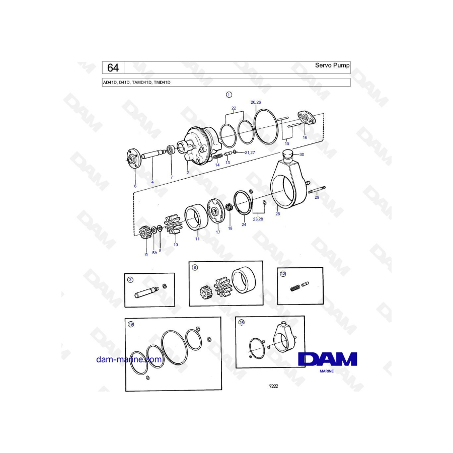 Volvo Penta AD41D / D41D / TAMD41D / TMD41D - Bomba servo