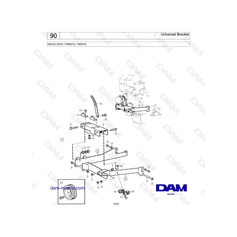 Volvo Penta AD41D / D41D / TAMD41D / TMD41D - Soporte universal