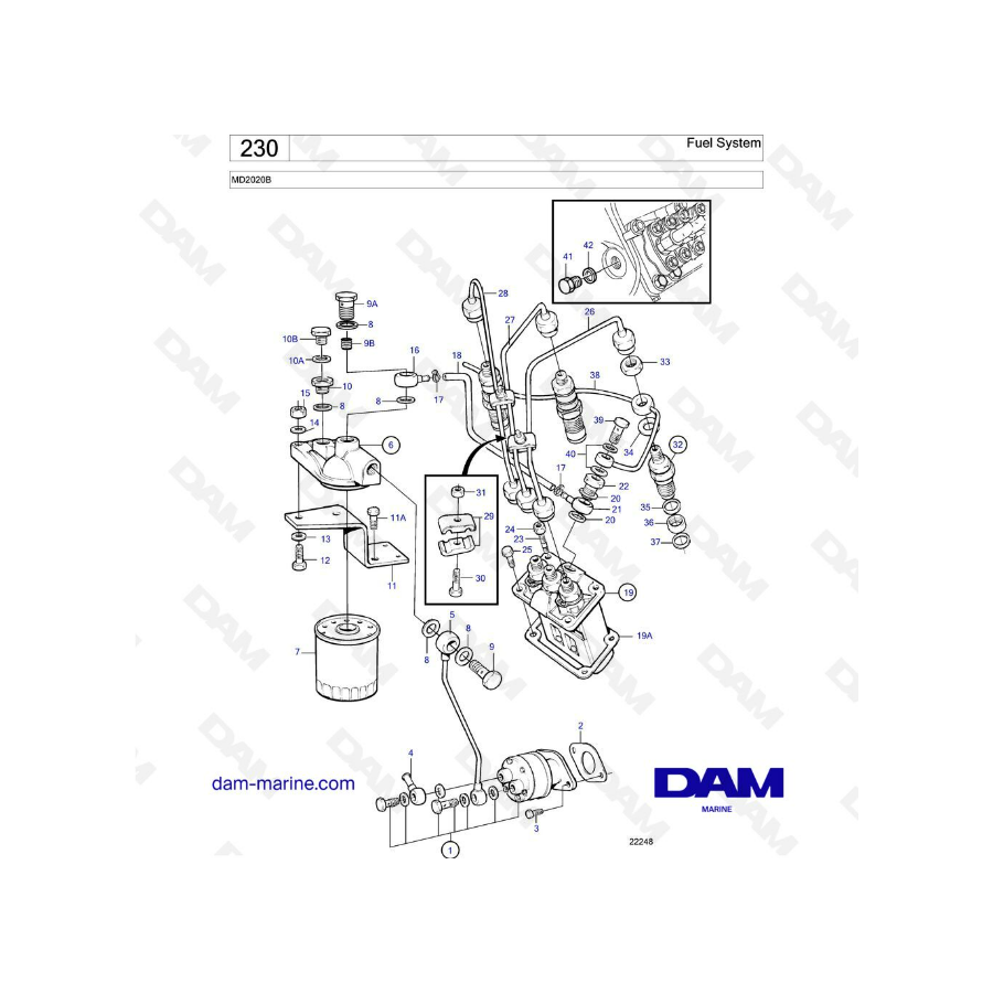 Volvo Penta MD2020B - Fuel system 