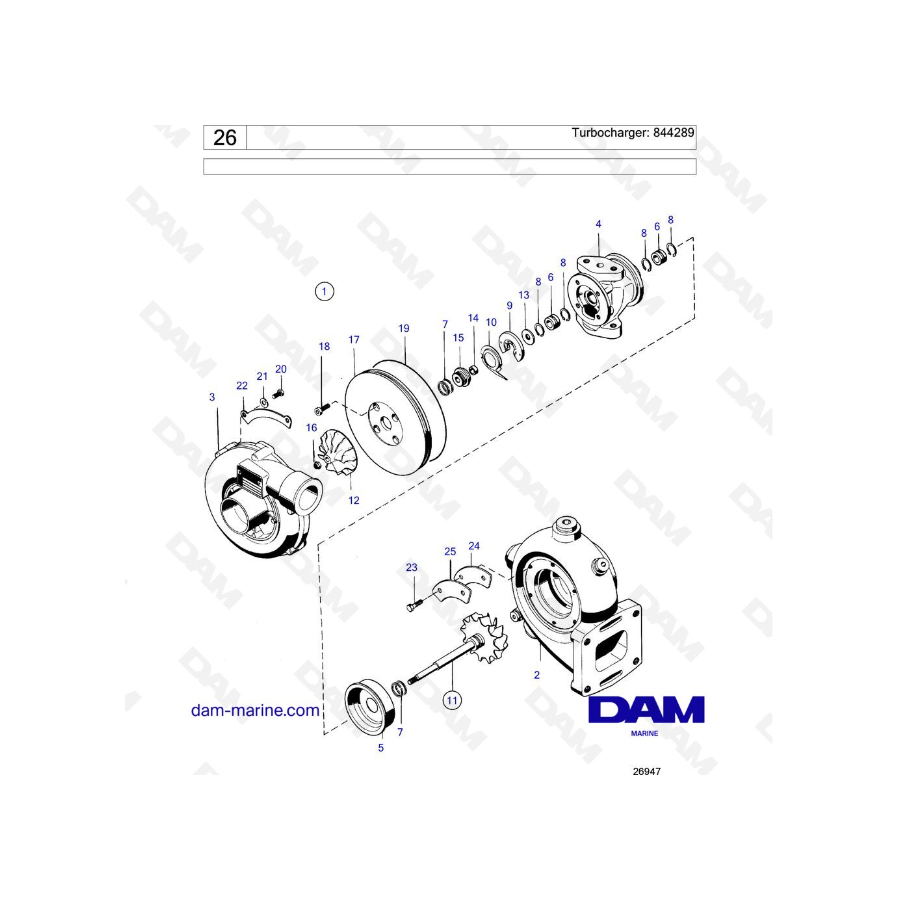 Volvo Penta TAMD70D / TAMD70E - Turbocambiador: 844289