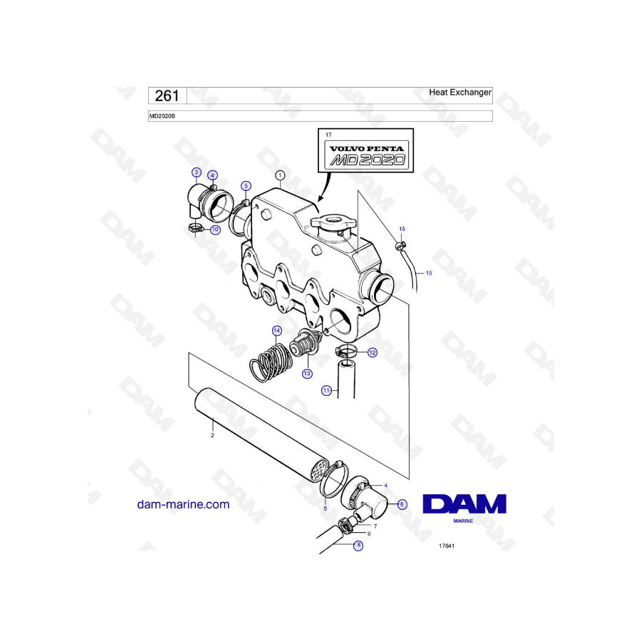 Volvo Penta MD2020B - Heat exchanger