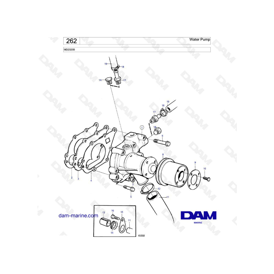 Volvo Penta MD2020B - Bomba de agua