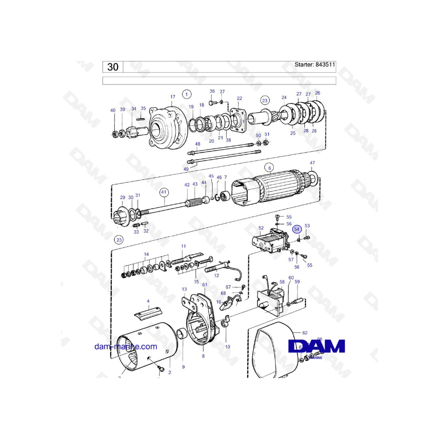 Volvo Penta TAMD70D / TAMD70E - Motor de arranque: 842511