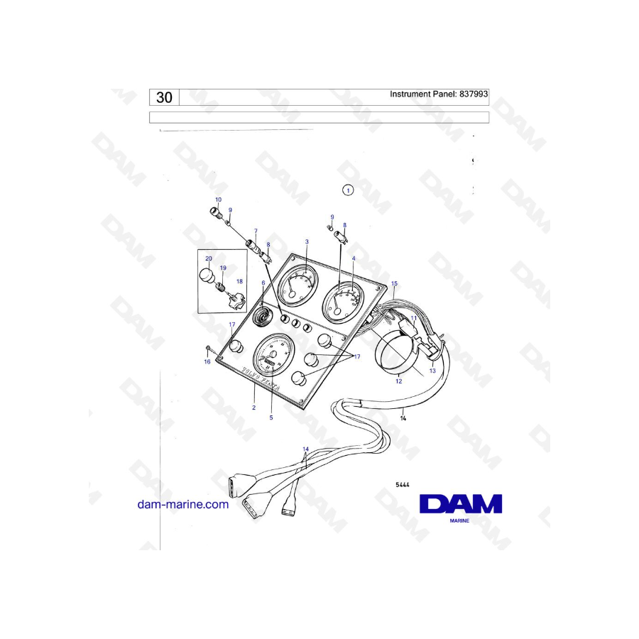 Volvo Penta TAMD70D / TAMD70E - Instrument Panel: 837993