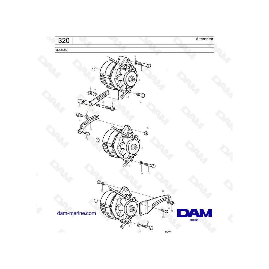 Volvo Penta MD2020B - Alternador