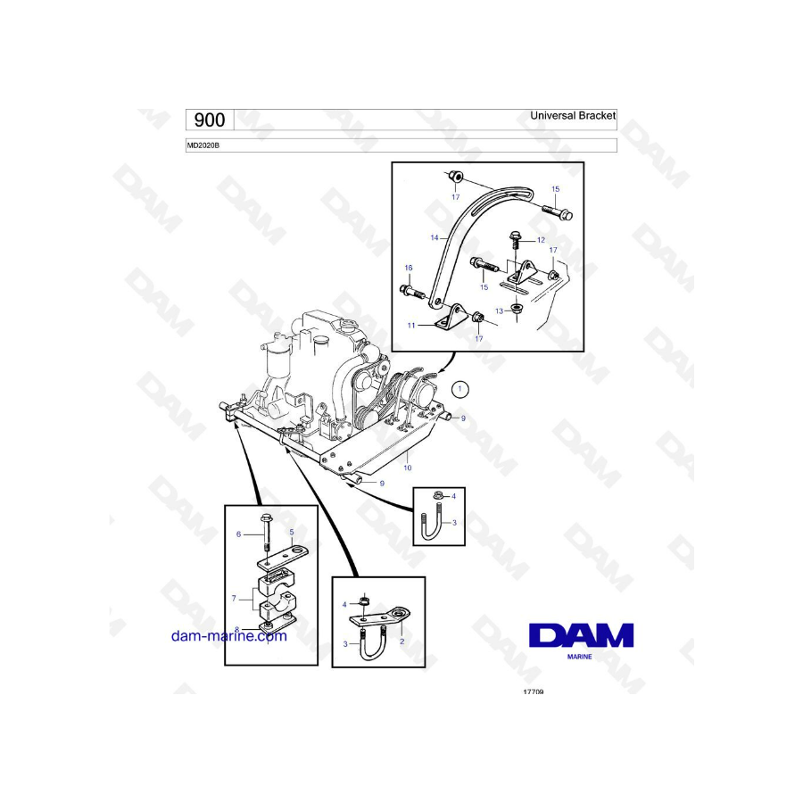 Volvo Penta MD2020B - Soporte universal