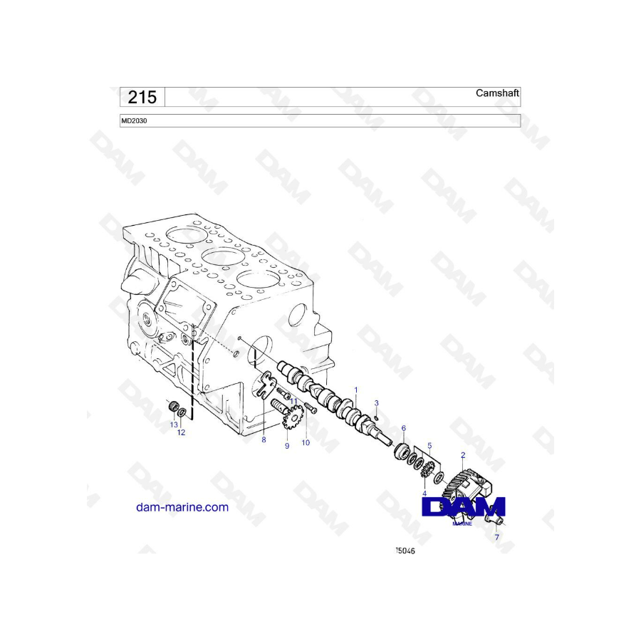 Volvo Penta MD2030 - Árbol de levas