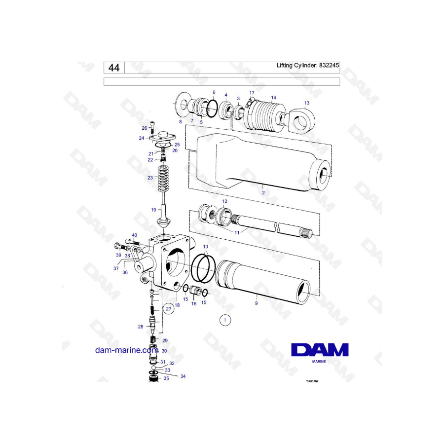 Volvo Penta TAMD70D - TAMD70E - Cilindro de elevación: 832245