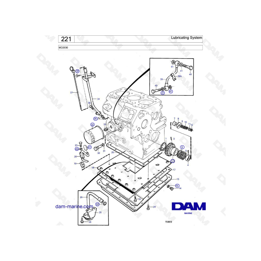 Volvo Penta MD2030B - Lubricating system