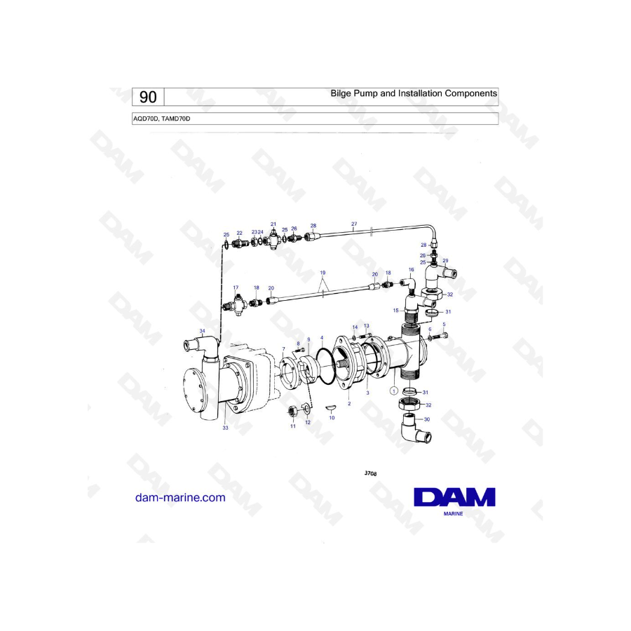 Volvo Penta TAMD70D - Bilge Pump and Installation Components