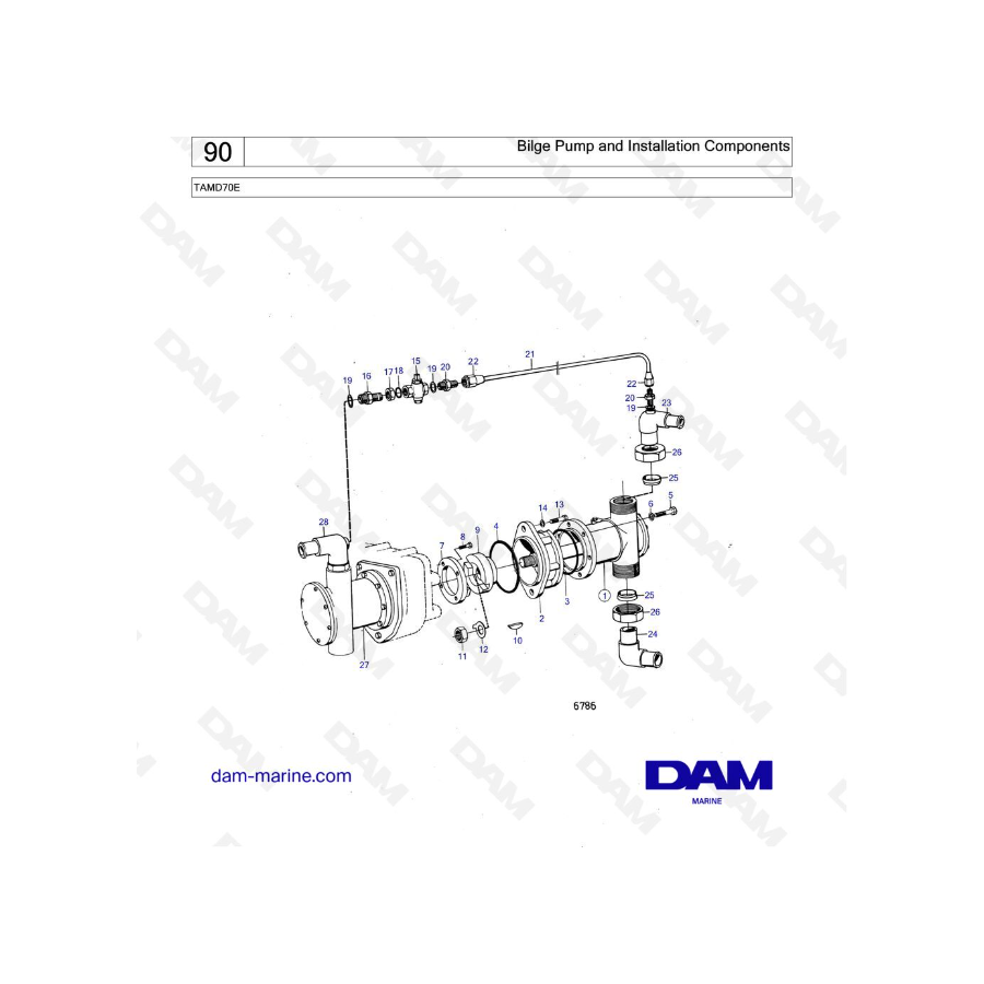 Volvo Penta TAMD70E - Bilge Pump and Installation Components