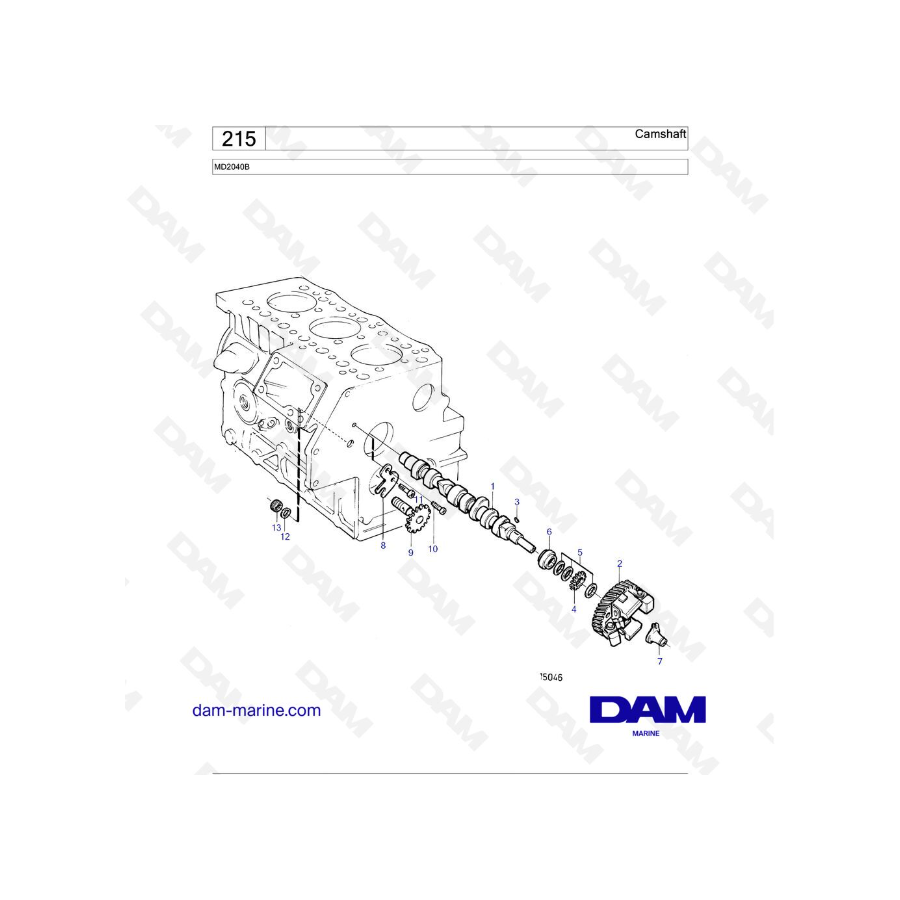 Volvo Penta MD2040B - Árbol de levas