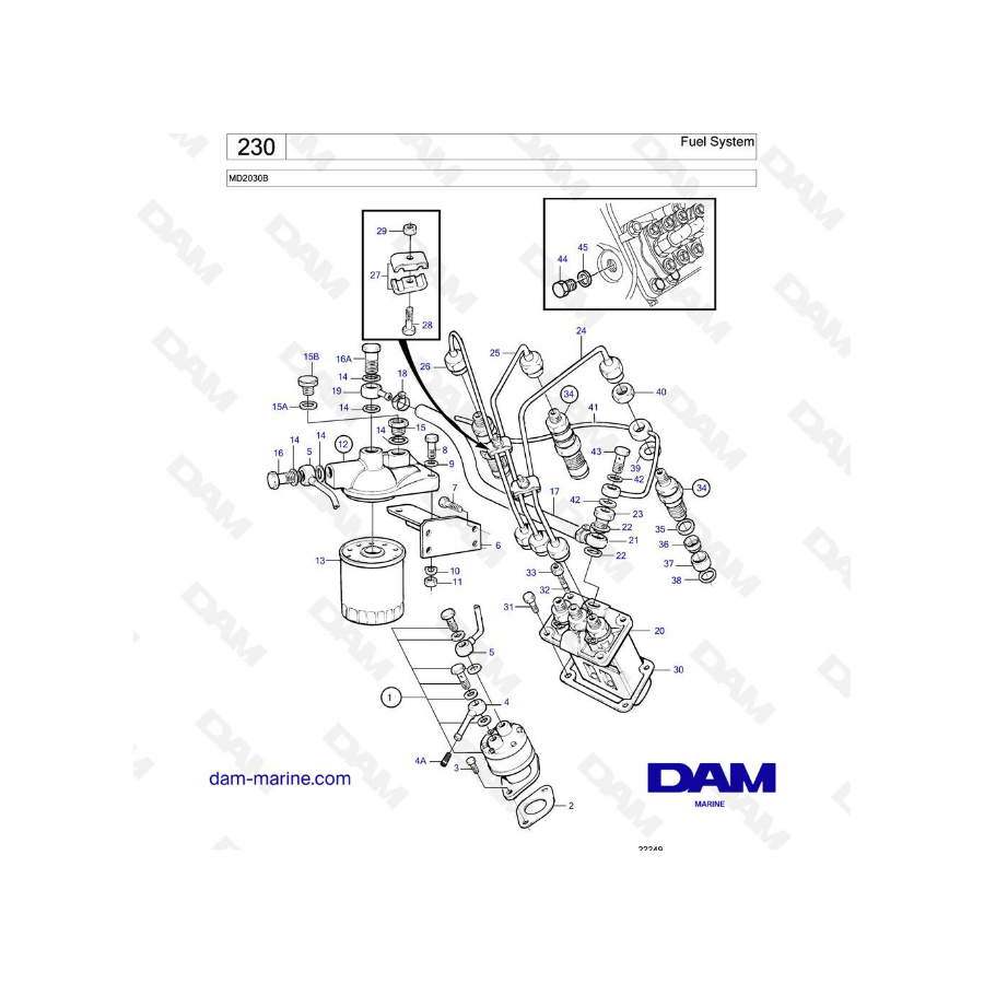 Volvo Penta MD2030B - Sistema de combustible