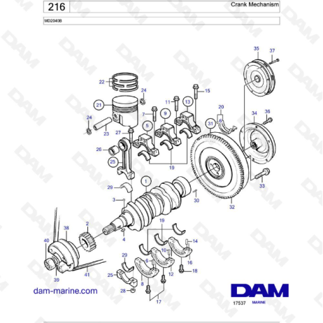 Volvo Penta MD2040B - Crank Mechanism