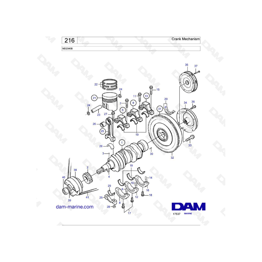 Volvo Penta MD2040B - Crank Mechanism