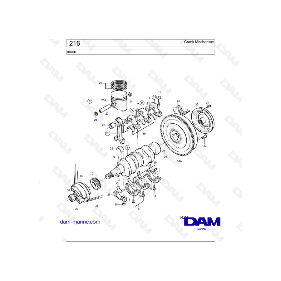 Volvo Penta MD2040 - Crank Mechanism