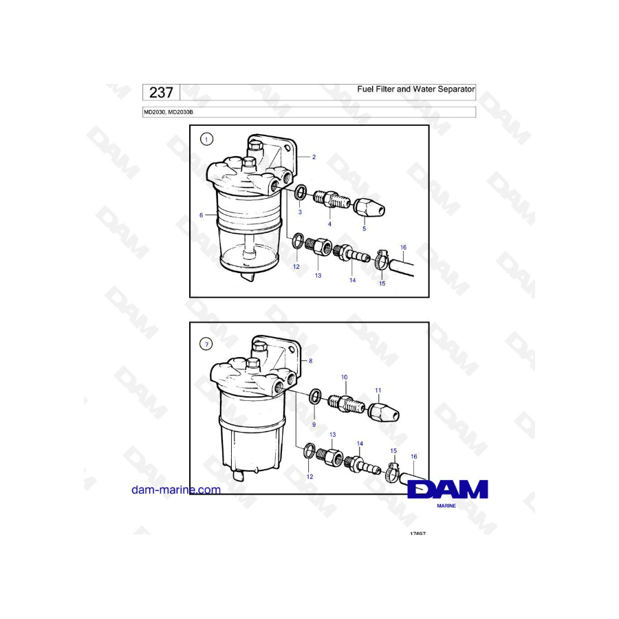 Volvo Penta MD2030 / MD2020B - Fuel Filter and Water Separator