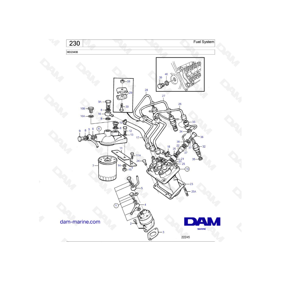 Volvo Penta MD2040B - Fuel System