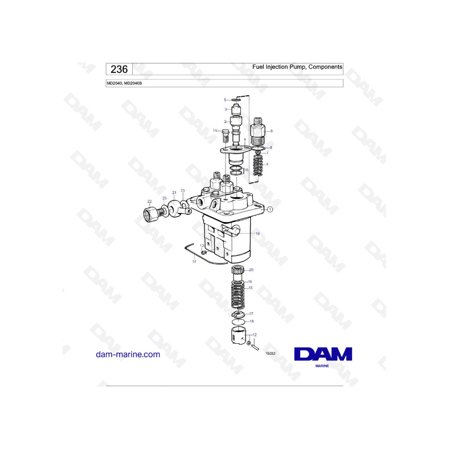 Volvo Penta MD2040 / MD2040B - Bomba de inyección de combustible, componente