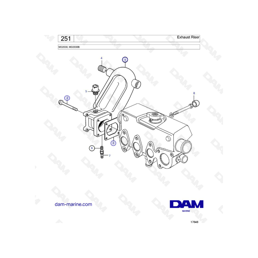 Volvo Penta MD2030 / MD2020B - Exhaust riser