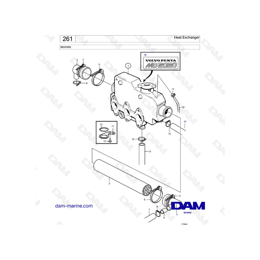 Volvo Penta MD2030B - Intercambiador de calor