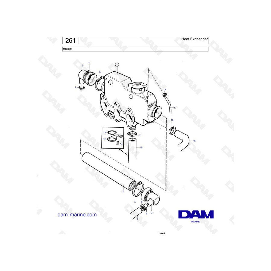 Volvo Penta MD2030 - Intercambiador de calor