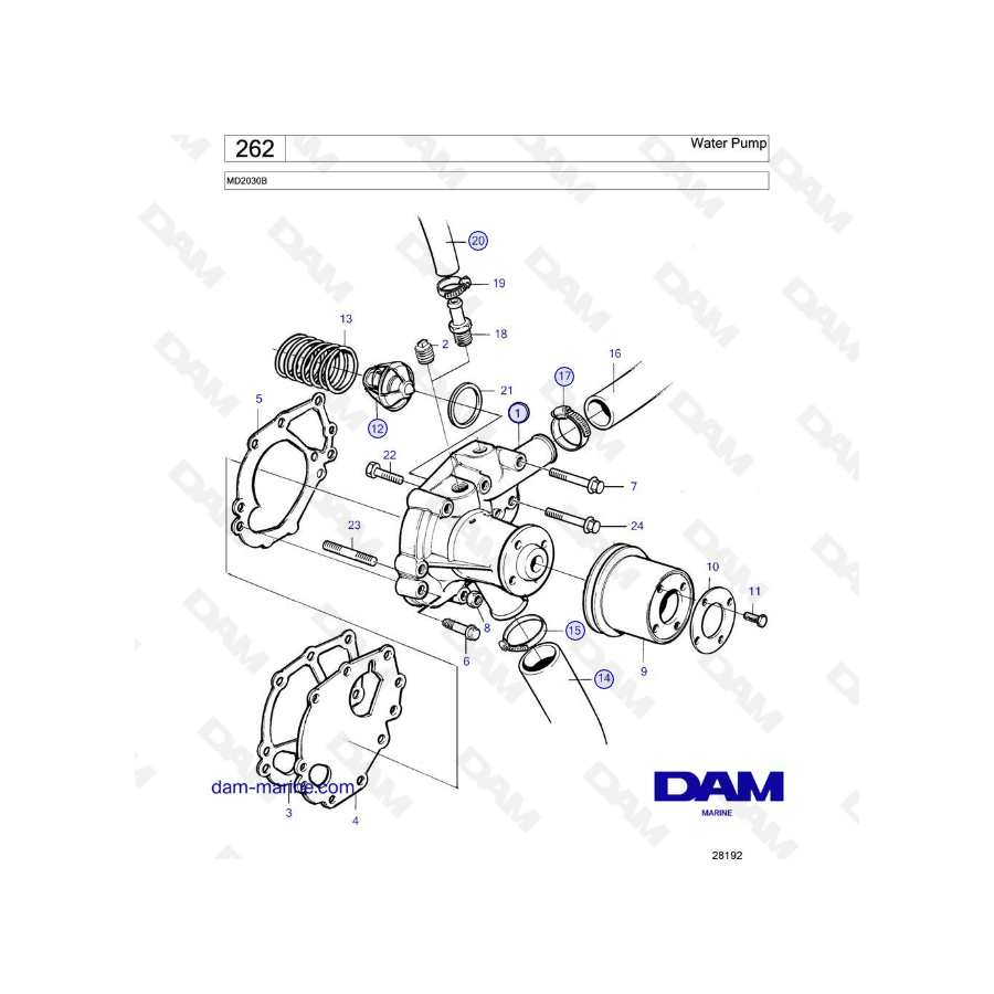 Volvo Penta MD2030B - Bomba de agua