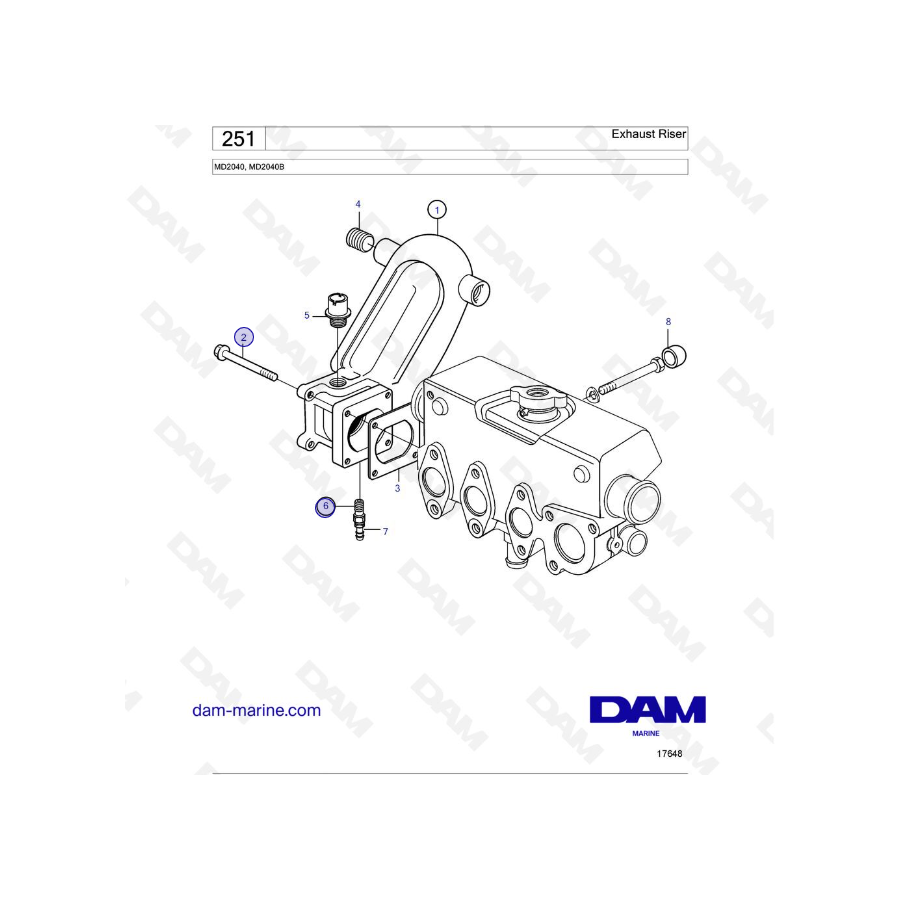 Volvo Penta MD2040 / MD2040B - Exhaust Riser