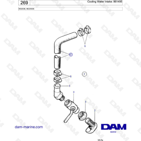  Volvo Penta MD2030B / MD2030 - Cooling water intake