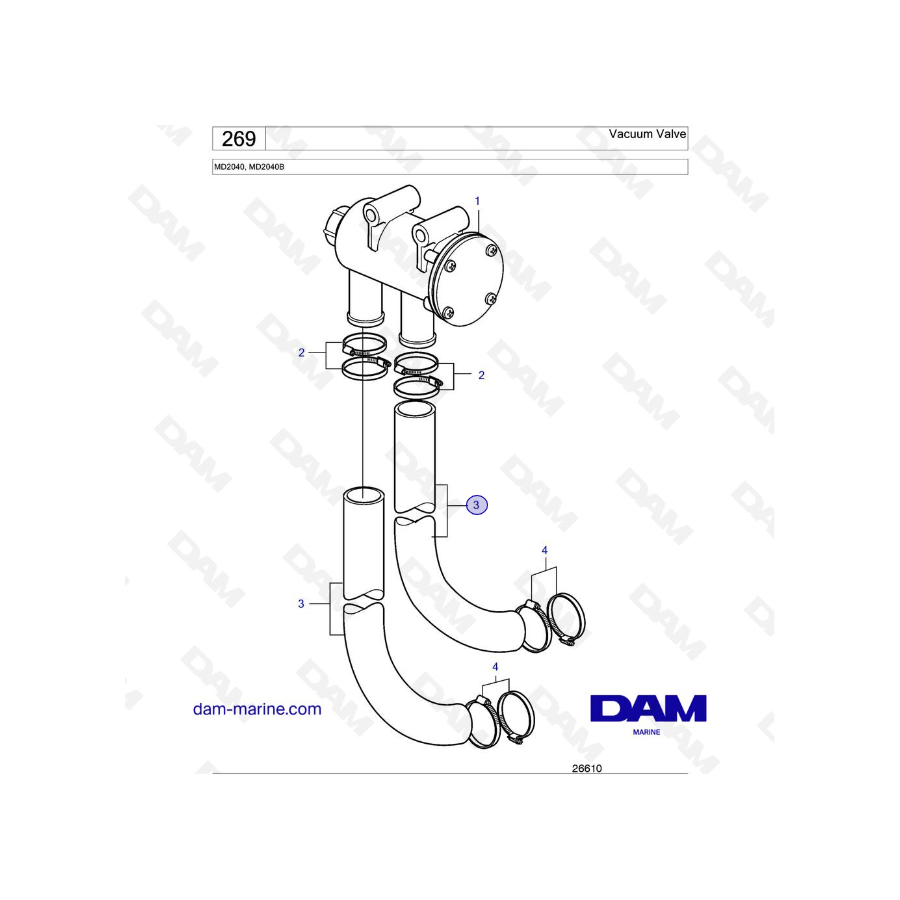 Volvo Penta MD2040 / MD2040B - Vacuum Valve