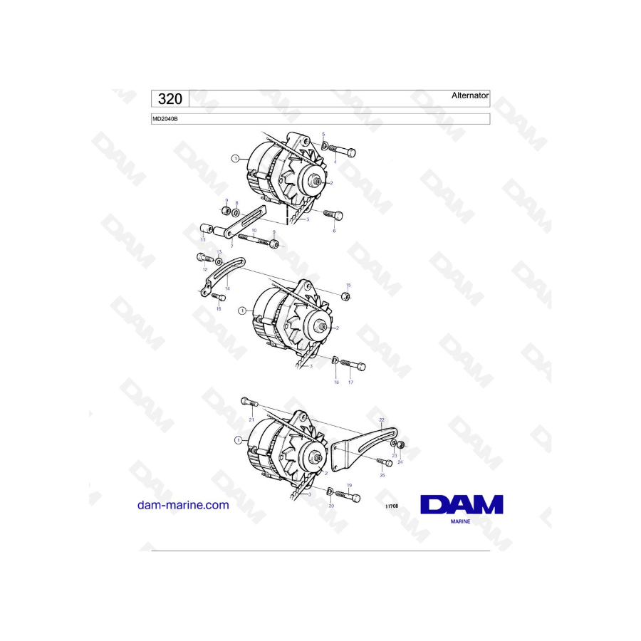 Volvo Penta MD2040B - Alternator