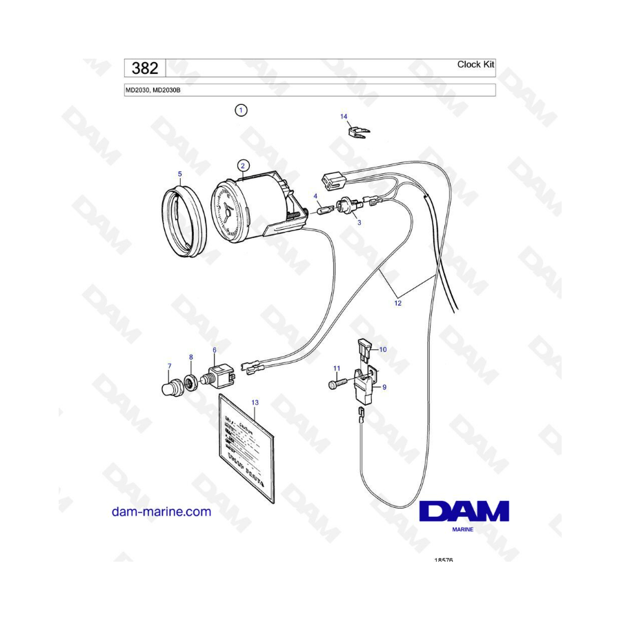 Volvo Penta MD2030B / MD2030 - Clock kit