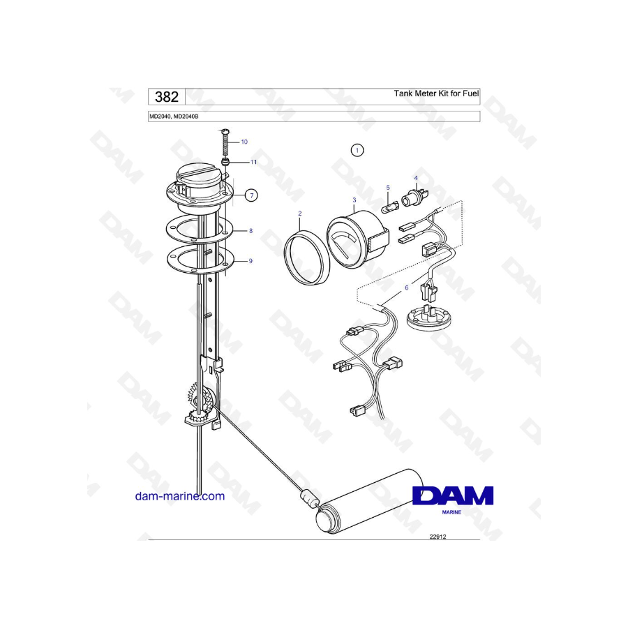 Volvo Penta MD2040 / MD2040B - Tank Meter Kit for Fuel