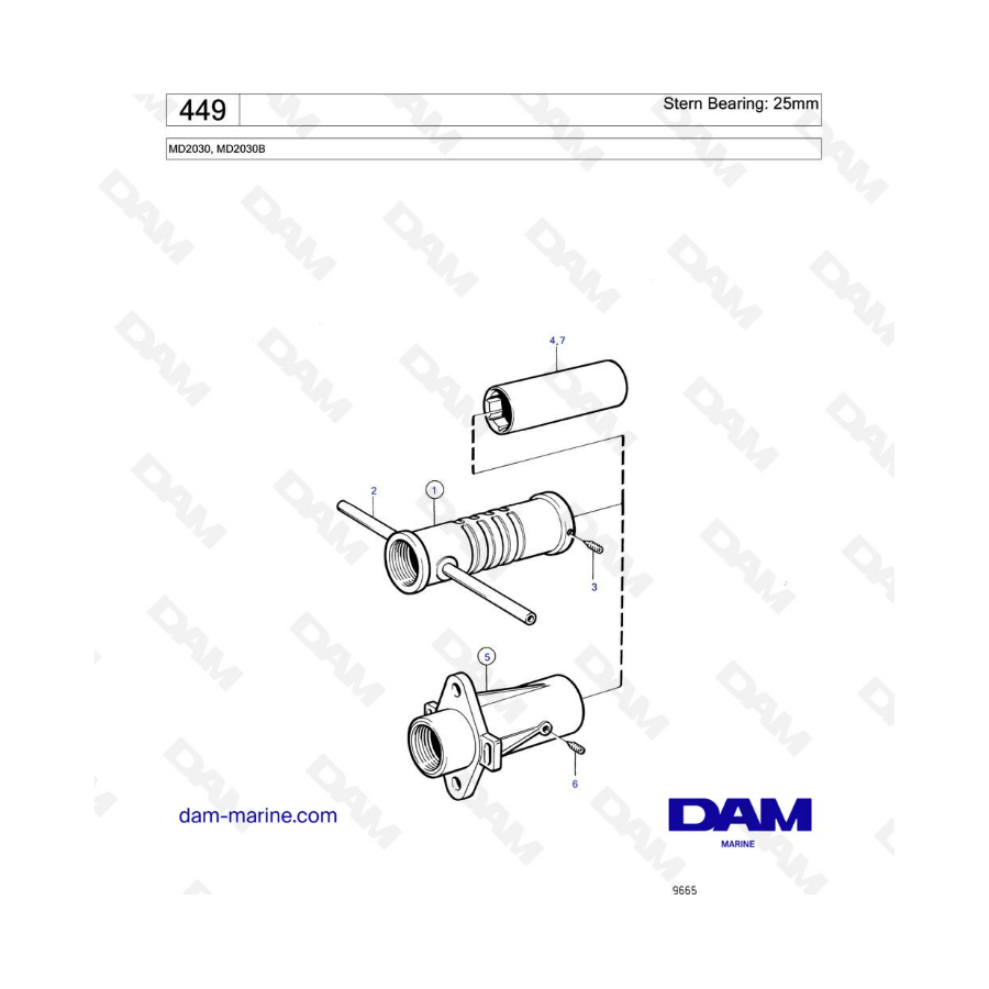 Volvo Penta MD2030B / MD2030 - Cojinete de popa