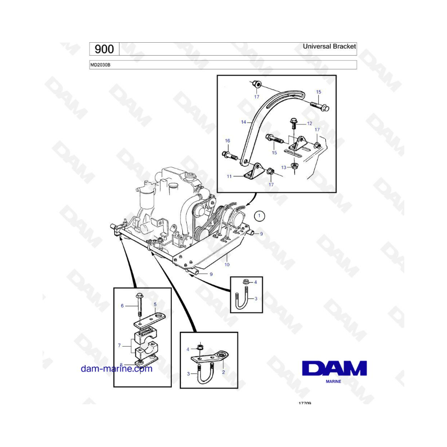 Volvo Penta MD2030B - Soporte universal