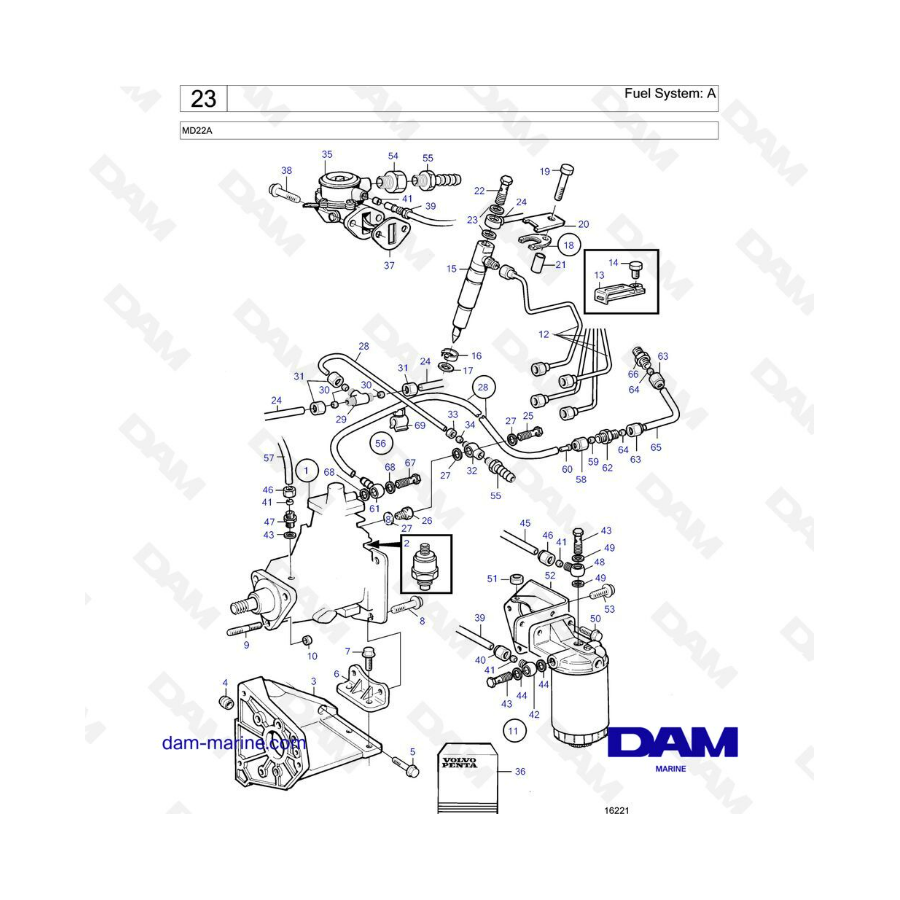 Volvo Penta MD22A - Fuel system : A